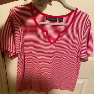 Red stripe soft tee
